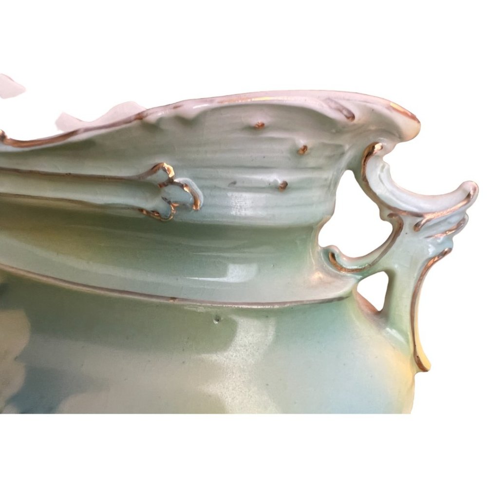 💕 SOLD 💕 ROYAL BRUXONIA Double-Handled Early 1900s ANTIQUE Swan Vase Austria - Picture 12 of 14
